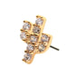 14Kt Yellow Gold Threadless with Prong Set 9 Round Clear CZ Cactus Top