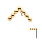 14Kt Yellow Gold Threadless with 7 Beads Triangle Top