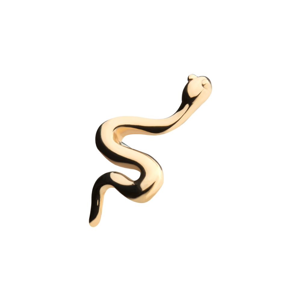 14Kt Gold Threadless Snake Top