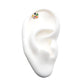 14Kt Yellow Gold Threadless with Prong Set 5 Rainbow CZ Flower Top