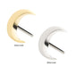 14Kt Gold Threadless with Crescent Moon Top