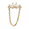 14Kt Yellow Gold Threadless Prong Set 4 Clear CZ Marquise Top with Dangling Chain