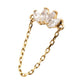 14Kt Yellow Gold Threadless Prong Set 4 Clear CZ Marquise Top with Dangling Chain