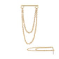 14Kt Gold Threadless Bar Top with 2-Tier Chain Dangle