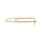 14Kt Gold Threadless Bar Top with 2-Tier Chain Dangle