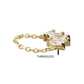 14Kt Gold Threadless 5 Cluster Marquise Prong Set Gem Fan Top with Chain Dangle