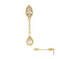 14Kt Yellow Gold Threadless Double Teardrop CZ Dangle Chain Top