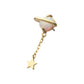 14Kt Yellow Gold Threadless Opal Planet Top with Chain Star Dangle