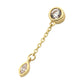 14Kt Gold Threadless Bezel Set Round & Marquise CZ with Dangle Chain Top