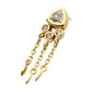 14Kt Yellow Gold Threadless Bezel Round & Trillion CZ Top with Triple Dangle Chain