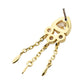 14Kt Yellow Gold Threadless Bezel Round & Trillion CZ Top with Triple Dangle Chain
