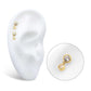 14Kt Gold Threadless Bee Top with Prong Set Marquise Gem Wings