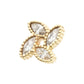 14Kt Yellow Gold Threadless Flower Top with 4 Marquise Clear CZ
