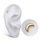14Kt Yellow Gold Threadless Beaded Edge Crescent Moon Top