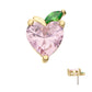 14Kt Yellow Gold Threadless Peach Heart with Leaf Top