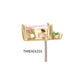 14Kt Yellow Gold Threadless Peach Heart with Leaf Top