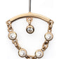 14Kt Yellow Gold Threadless Hidden Helix Curved Bar Top with Bezel Set Round Gem Dangle