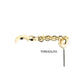 14Kt Yellow Gold Threadless Hidden Helix Curved Bar Top with Crescent Moon and Stars Chain Dangle
