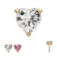 14Kt Yellow Gold Threadless 3-Prong "Icon Heart" CZ Gem Top