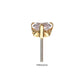 14Kt Yellow Gold Threadless 3-Prong "Icon Heart" CZ Gem Top