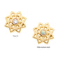14kt Yellow Gold Threadless Bezel Set Gem/Opal Mandala Flower Top