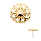 14Kt Yellow Gold Threadless Mandala Flower Top
