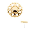 14Kt Yellow Gold Threadless Mandala Flower Top