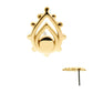 14Kt Yellow Gold Threadless Beaded Edge Teardrop Top