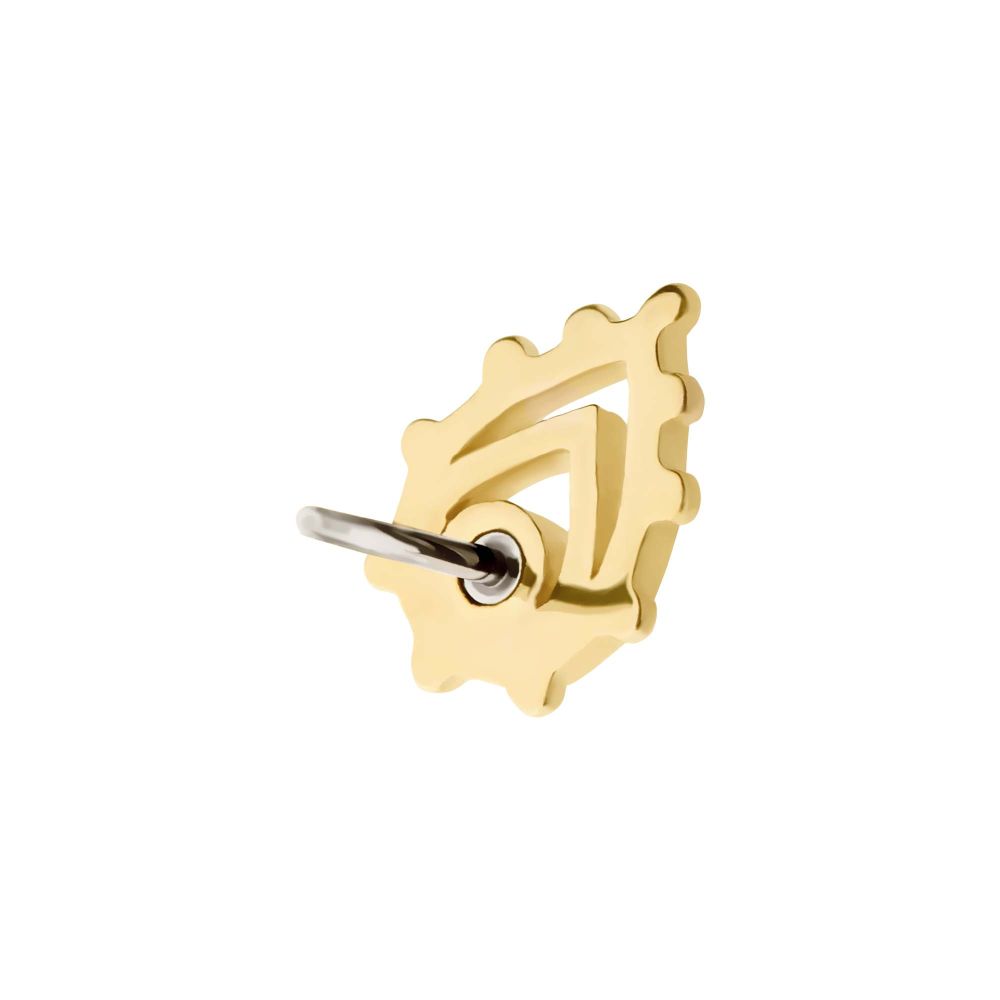 14Kt Yellow Gold Threadless Beaded Edge Teardrop Top