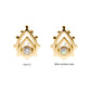 14Kt Yellow Gold Threadless Bezel Set Gem/Opal Beaded Edge Teardrop Top