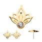 14Kt Yellow Gold Threadless Bezel Set Gem/Opal Petal Top