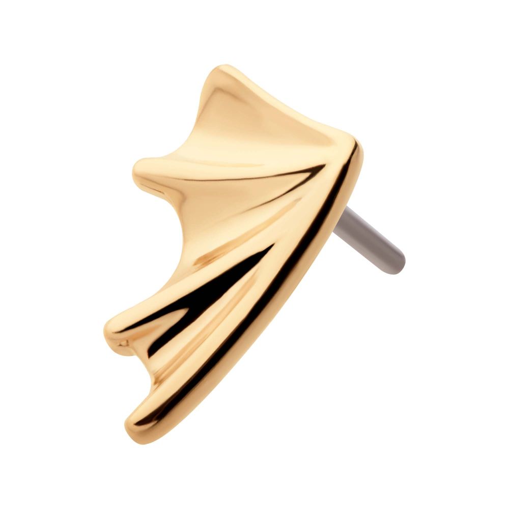 14kt Gold Threadless Bat Wing Top (Right Ear)