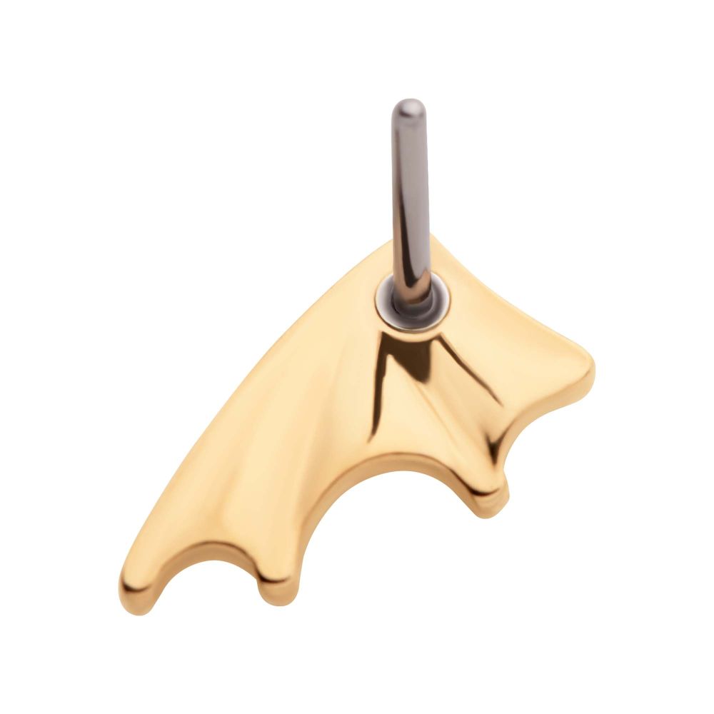 14kt Gold Threadless Bat Wing Top (Right Ear)