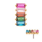 14Kt Yellow Gold Threadless with Prong Set Baguette Rainbow CZ 5-Cluster Top