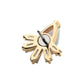 14Kt Yellow Gold Threadless with Prong Set Teardrop White Synthetic Opal & Tapered Baguette Clear CZ Cluster Top