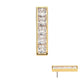 14Kt Yellow Gold Threadless with Channel Set CZ 5-Cluster Bar Top