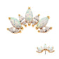 14Kt Yellow Gold Threadless Prong Set Marquise CZ/Opal Fan Shape 7-Cluster Top