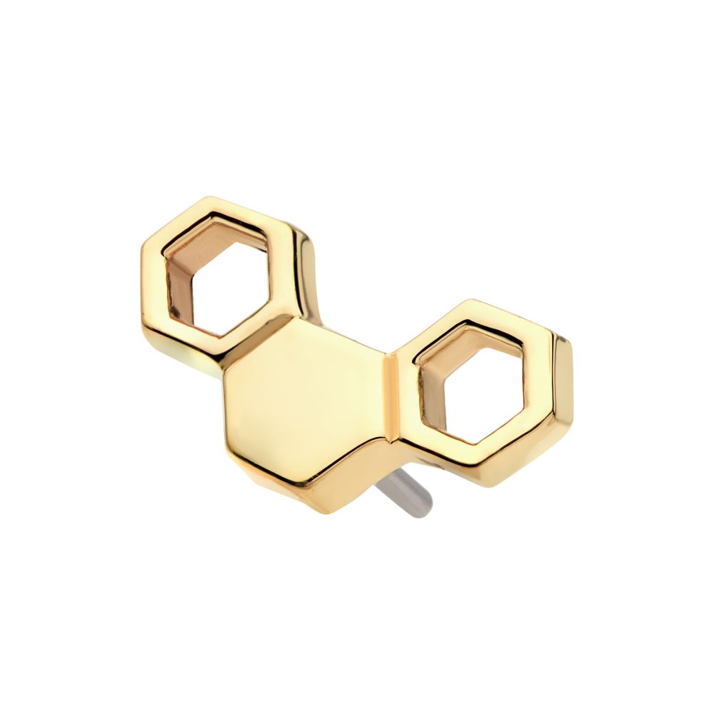 14Kt Gold Threadless Honeycomb Top