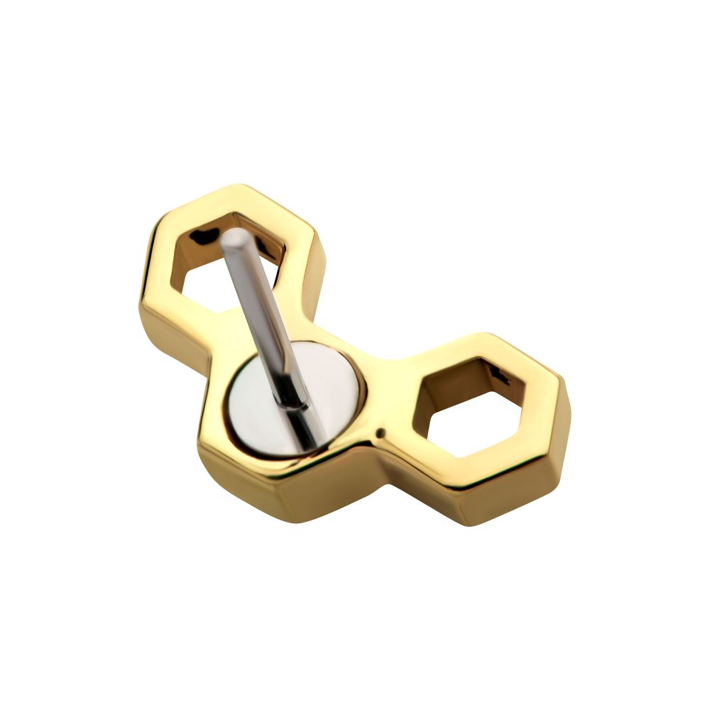 14Kt Gold Threadless Honeycomb Top