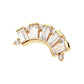 14Kt Yellow Gold Threadless with Round & Baguette CZ 5-Cluster Top