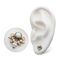 14Kt Yellow Gold Threadless with White Synthetic Opal, Round & Marquise Clear CZ Tiara Cluster Top