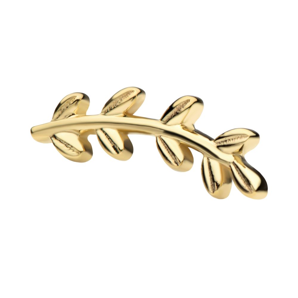 14Kt Gold Threadless Leaf Top