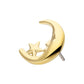14Kt Gold Threadless Moon Face & Star Top