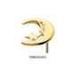 14Kt Gold Threadless Moon Face & Star Top