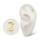 14Kt Gold Threadless Moon Face & Star Top