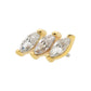 14Kt Gold Threadless Staggered Cluster Prong Set Marquise Gem Top