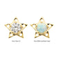14Kt Yellow Gold Threadless Star Top with Prong Set CZ/Opal