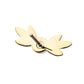 14Kt Yellow Gold Threadless Triple Leaf Edge with Prong Set Round White Opal Top