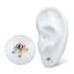 14Kt Yellow Gold Threadless Triple Dangle Bezel Set Round CZ Top