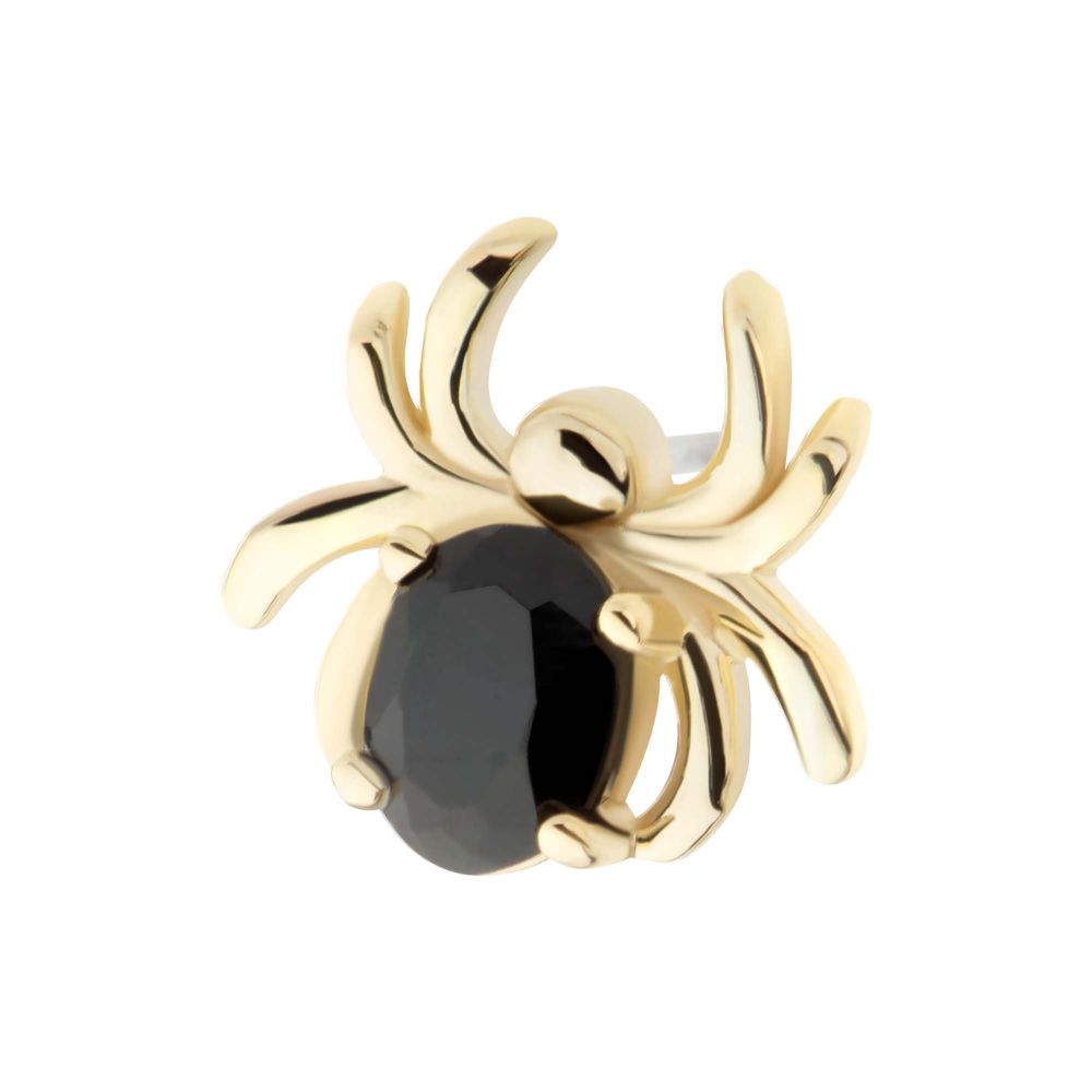 14Kt Gold Threadless Spider Top with Prong Set Oval Gem